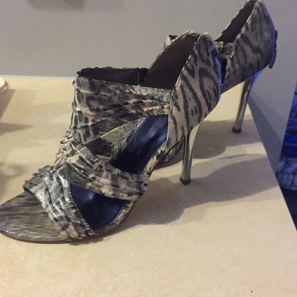 Guess Shoes - Guess silver cheetah print stilettos